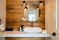 Wooden bath design photo
