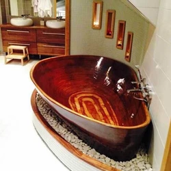 Wooden bath design photo
