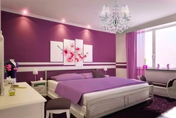 Light lilac bedroom interior