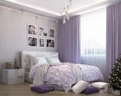 Light lilac bedroom interior