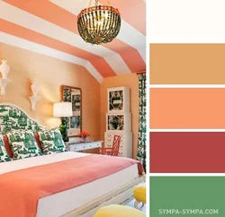 Wall color combinations in the bedroom interior