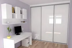 Wardrobe in the bedroom photo white gloss