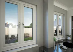 Plastic windows in the interior of the apartment photo