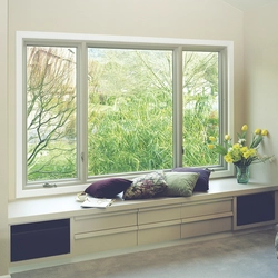 Plastic windows in the interior of the apartment photo