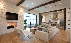 Large living room photo in the house interior