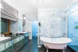 Blue marble bathroom design