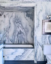 Blue marble bathroom design