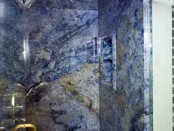 Bathroom design with blue marble