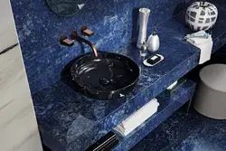 Көк мәрмәрмен ванна бөлмесінің дизайны