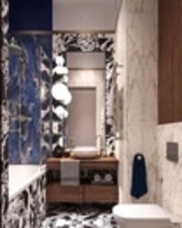 Bathroom design with blue marble