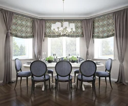 Bay window kitchen curtain design