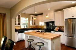 Interior arch between kitchen and living room