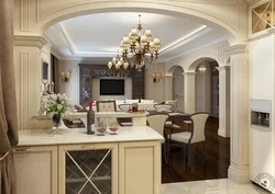 Interior arch between kitchen and living room