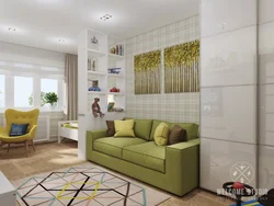 Room design 20 sq.m. for children's room and living room