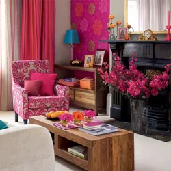 Living room interior color fuchsia