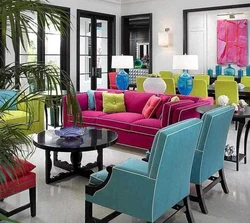 Fuchsia in the living room interior