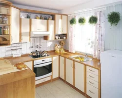 Kitchen interior with window and door photo