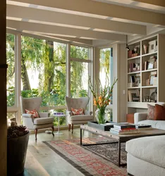 Large windows in the house photo living room