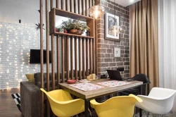 Wooden slats in the kitchen interior