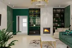 Living room in emerald color photo