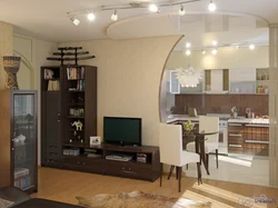 Apartment design with combined kitchen in Khrushchev