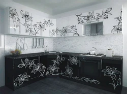 Kitchen Design Black And White Wallpaper