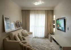 Living room interior with sofa and TV photo