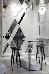 Wall made of mirror in apartment photo