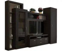 Wenge rəngli fotoşəkildə qonaq otağı mebeli