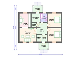 One-story house projects photos up to 100 m2 with 2 bedrooms