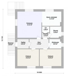 One-story house projects photos up to 100 m2 with 2 bedrooms