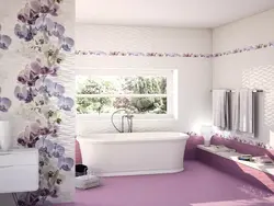 Дизайн ванной кафель с цветами