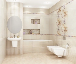 Bathroom Tile Design With Flowers