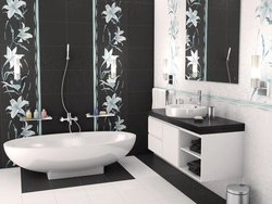 Bathroom Tile Design With Flowers