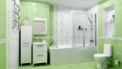 Bathroom tile design with flowers