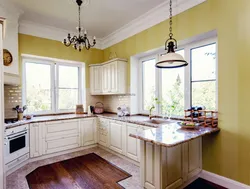 Examples of kitchen interior with window