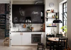 Loft kitchen design 6 sq.m.