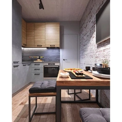 Loft kitchen design 6 sq.m.