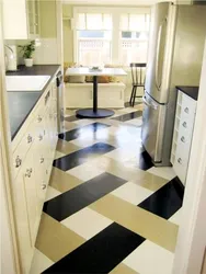 Kitchen floor design in Khrushchev