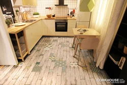 Kitchen floor design in Khrushchev