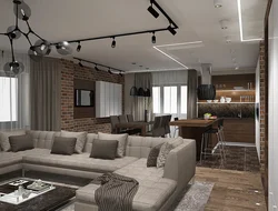 Living room 45 m2 design