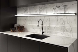 Porcelain stoneware as an apron for the kitchen photo