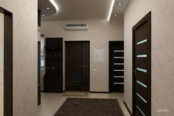 Hallway with brown doors design