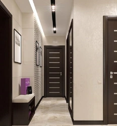 Hallway With Brown Doors Design