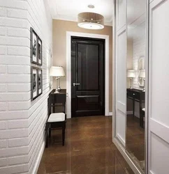 Hallway with brown doors design