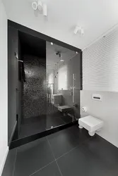 Bath with dark floor photo