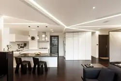 Lighting on the ceiling in the kitchen living room photo
