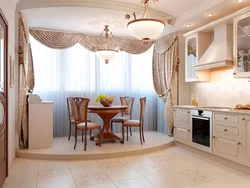 Kitchen hall with balcony design