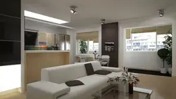 Кухня зал с балконом дизайн