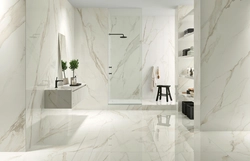 Glossy tiles in the bathroom interior
